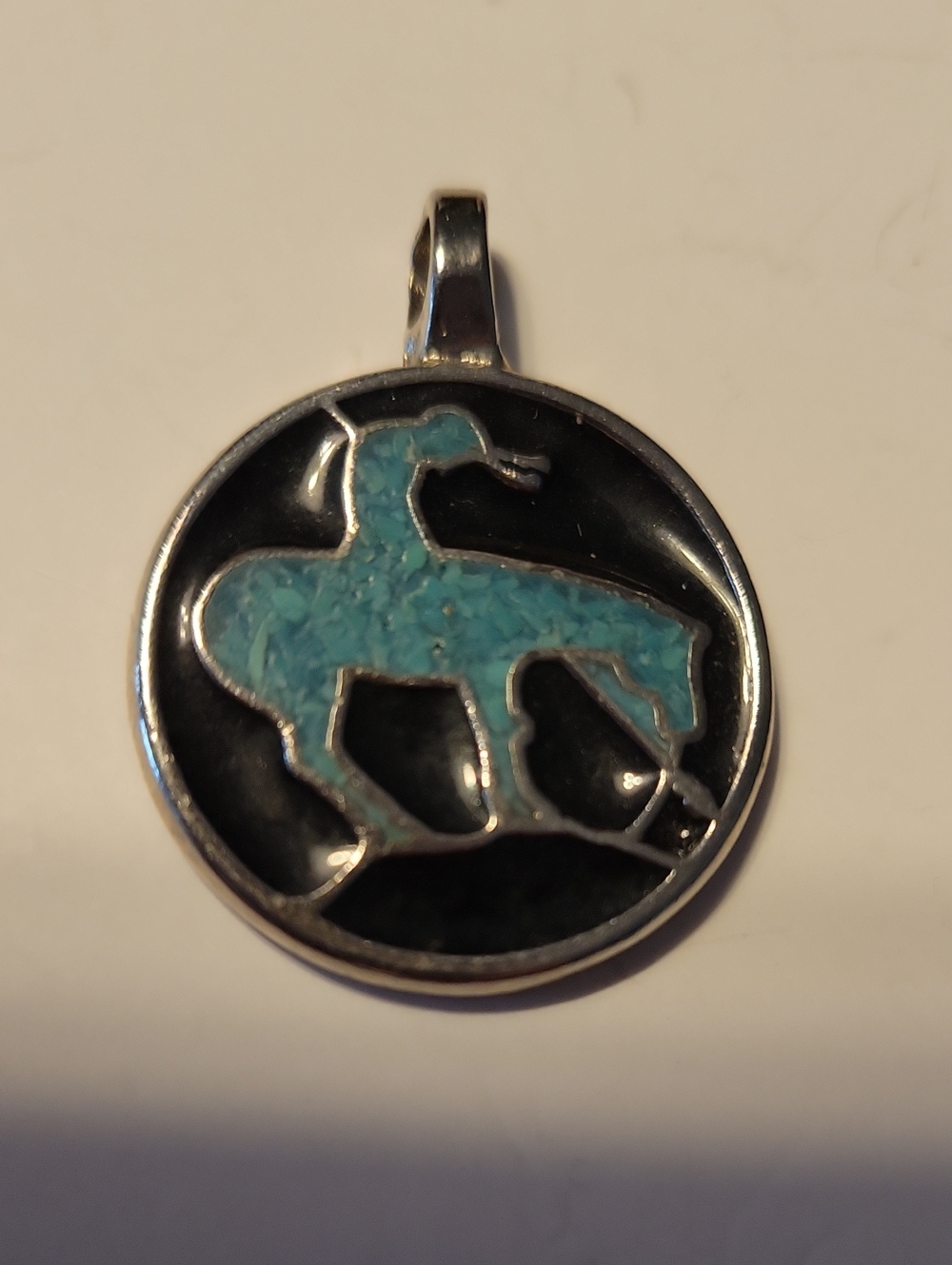 Vintage Turquoise Horse Pendant  Unbranded